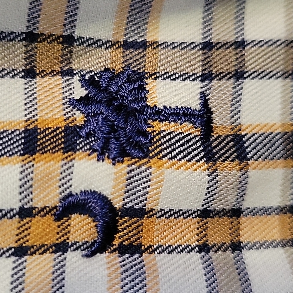M. Dumas Button Down Dress Shirt (L) Blue/Gold